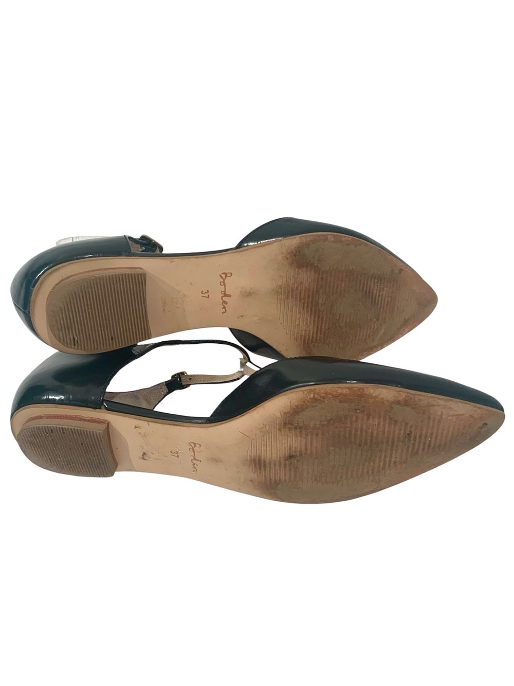 Boden Leather Navy T-Strap Pointed Toe Flats - Picture 7 of 8